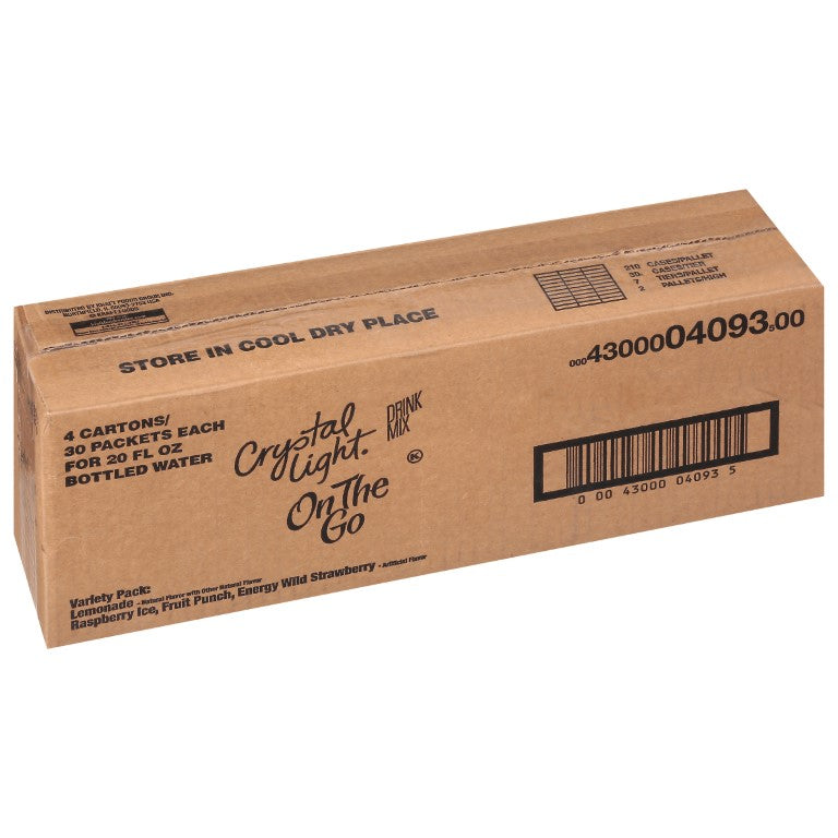 CRYSTAL LIGHT Sugar Free Variety Pack On-the-Go Mix 30-0.15 Packets per Box 4 Boxes)