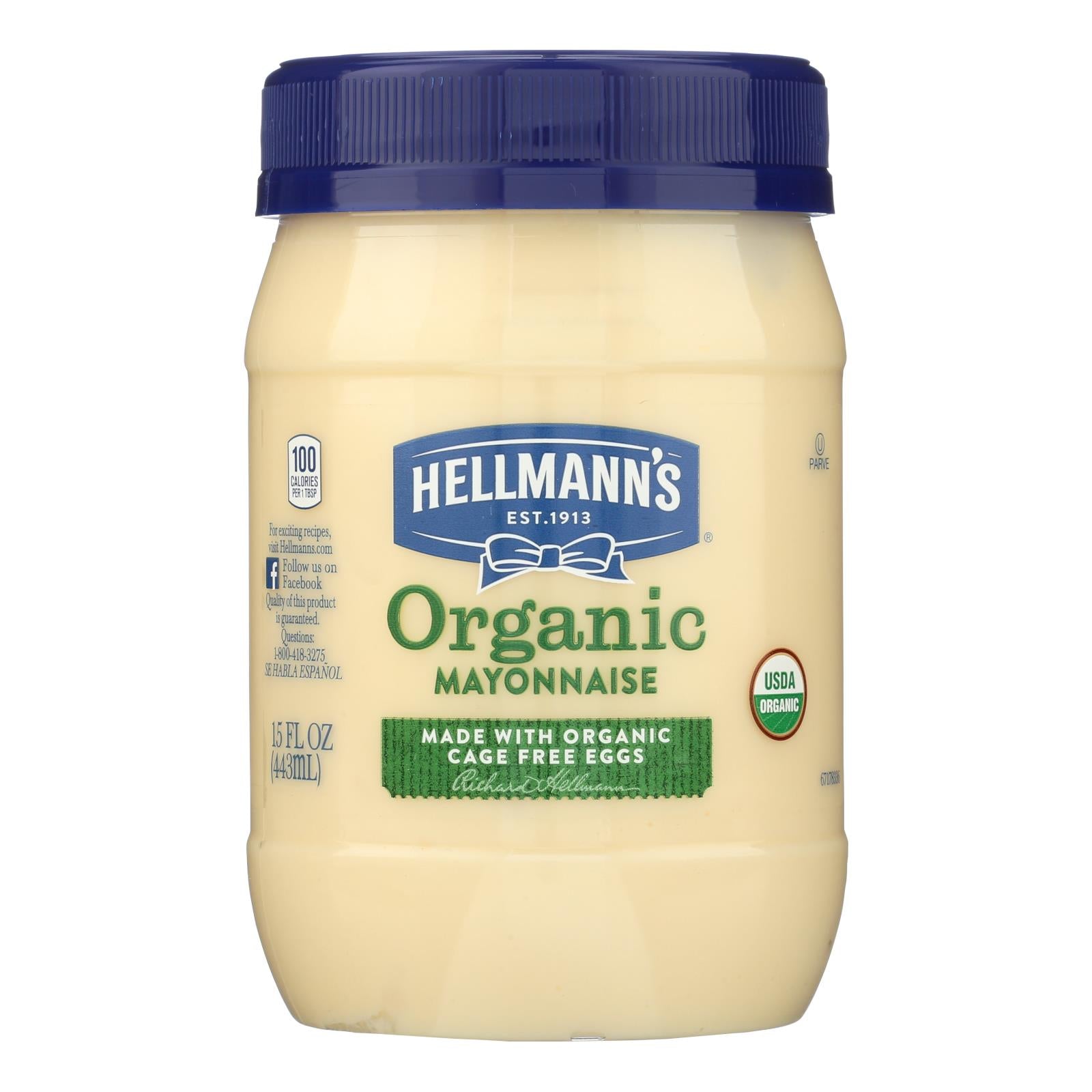 Hellman's Organic Mayonnaise - Case of 6 - 15 Fluid Ounce