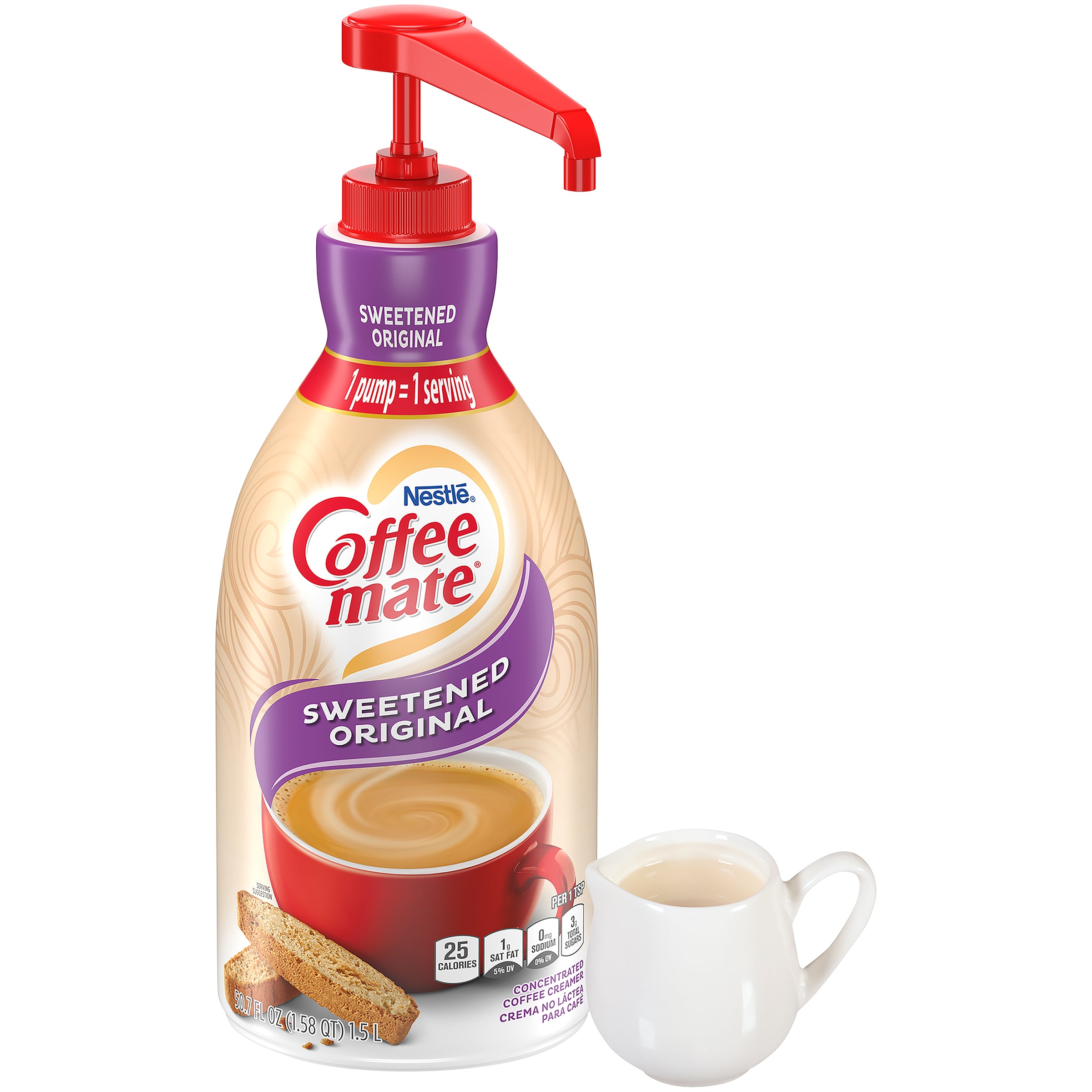 Coffee Mate Sweetened Original Concentrate Pump Bottle 1.58 Qt - 2 Per Case.