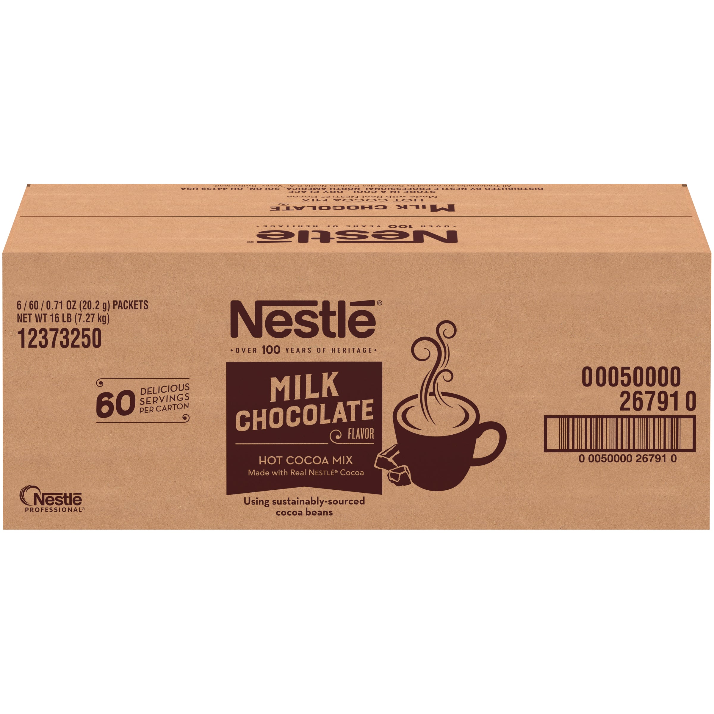 Nestle No Sugar Added Rich Chocolate Flavor Hot Cocoa Mix, 0.28 Ounce --  180 per case.