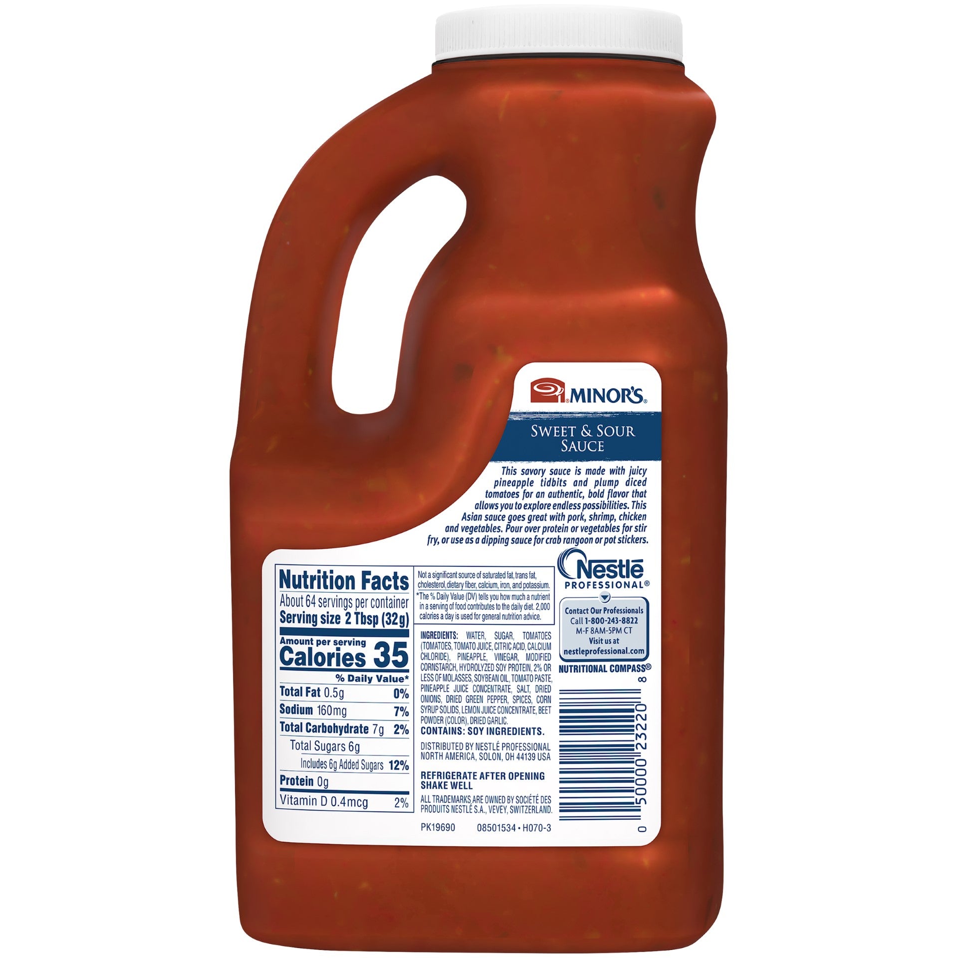 Minor's Sweet & Sour Sauce Ready-To-Use 0.5 Gallon - 6 Per Case.