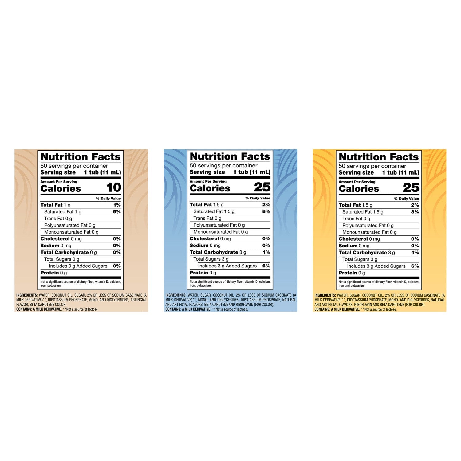 Coffee Mate Associated Variety French Vanilla Original And Hazelnut 1 Count Packs - 3 Per Case.