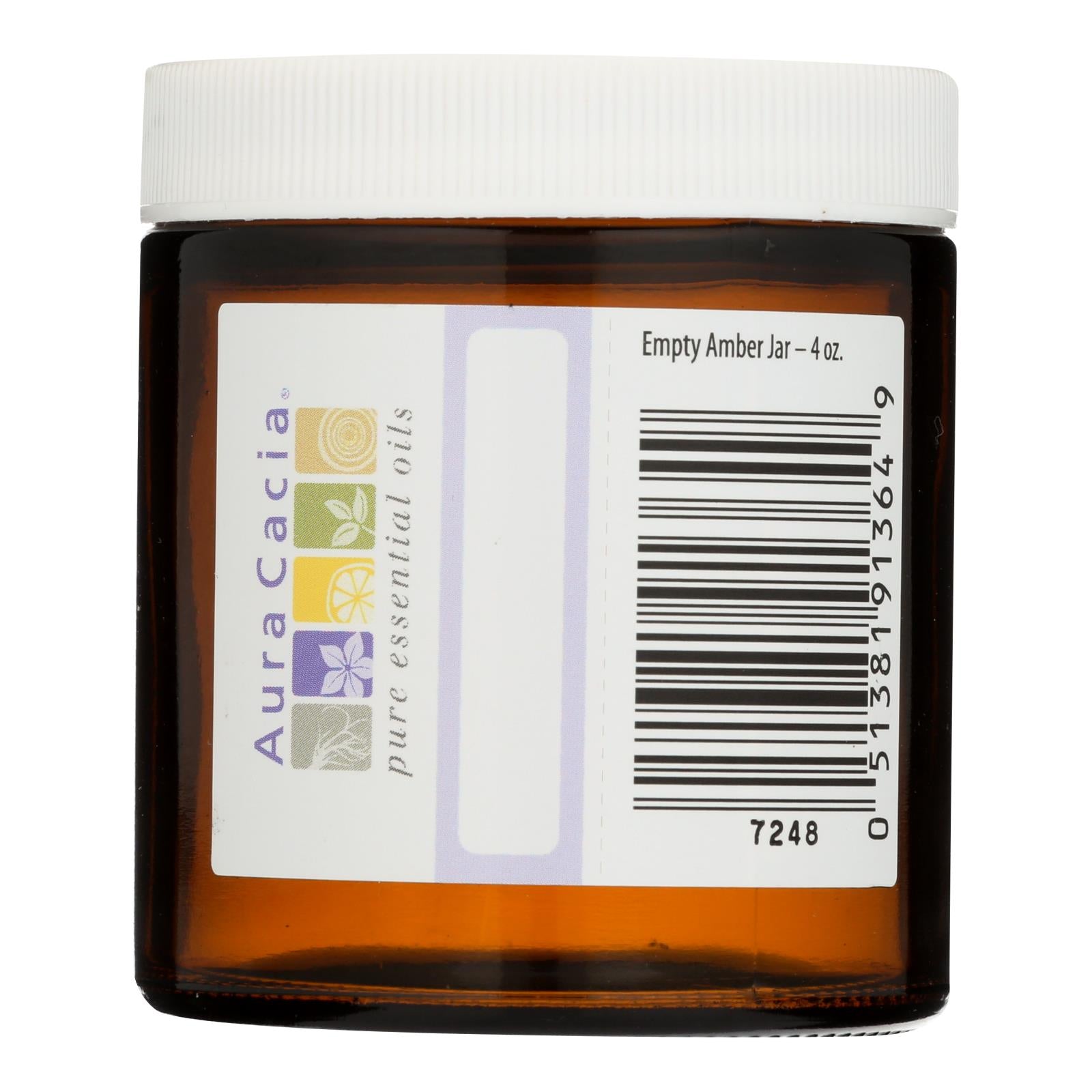 Aura Cacia - Bottle - Glass - Amber - Wide Mouth with Writable Label - 4 Ounce