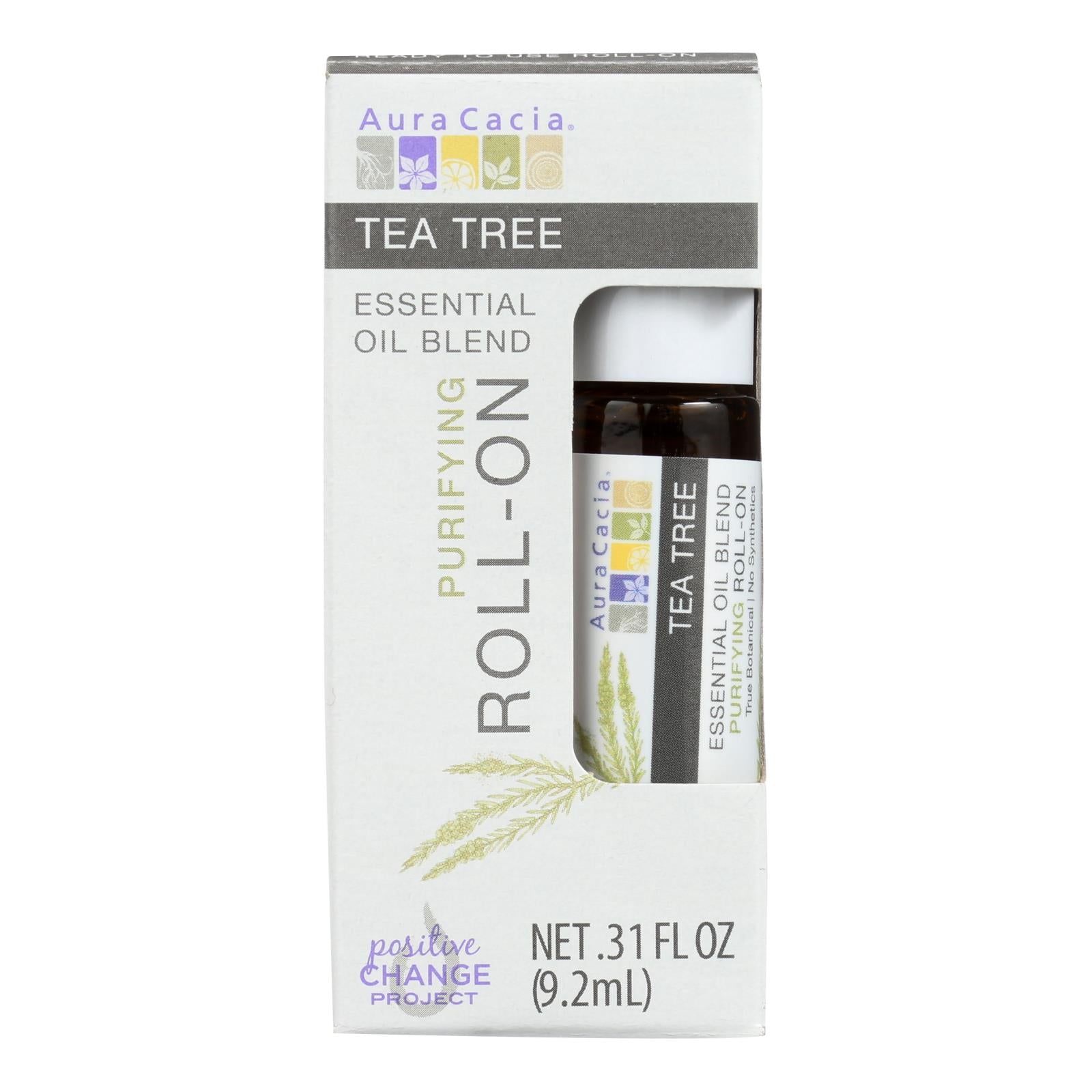 Aura Cacia - Roll On Essential Oil - Tea Tree - Case of 4 - .31 fl Ounce