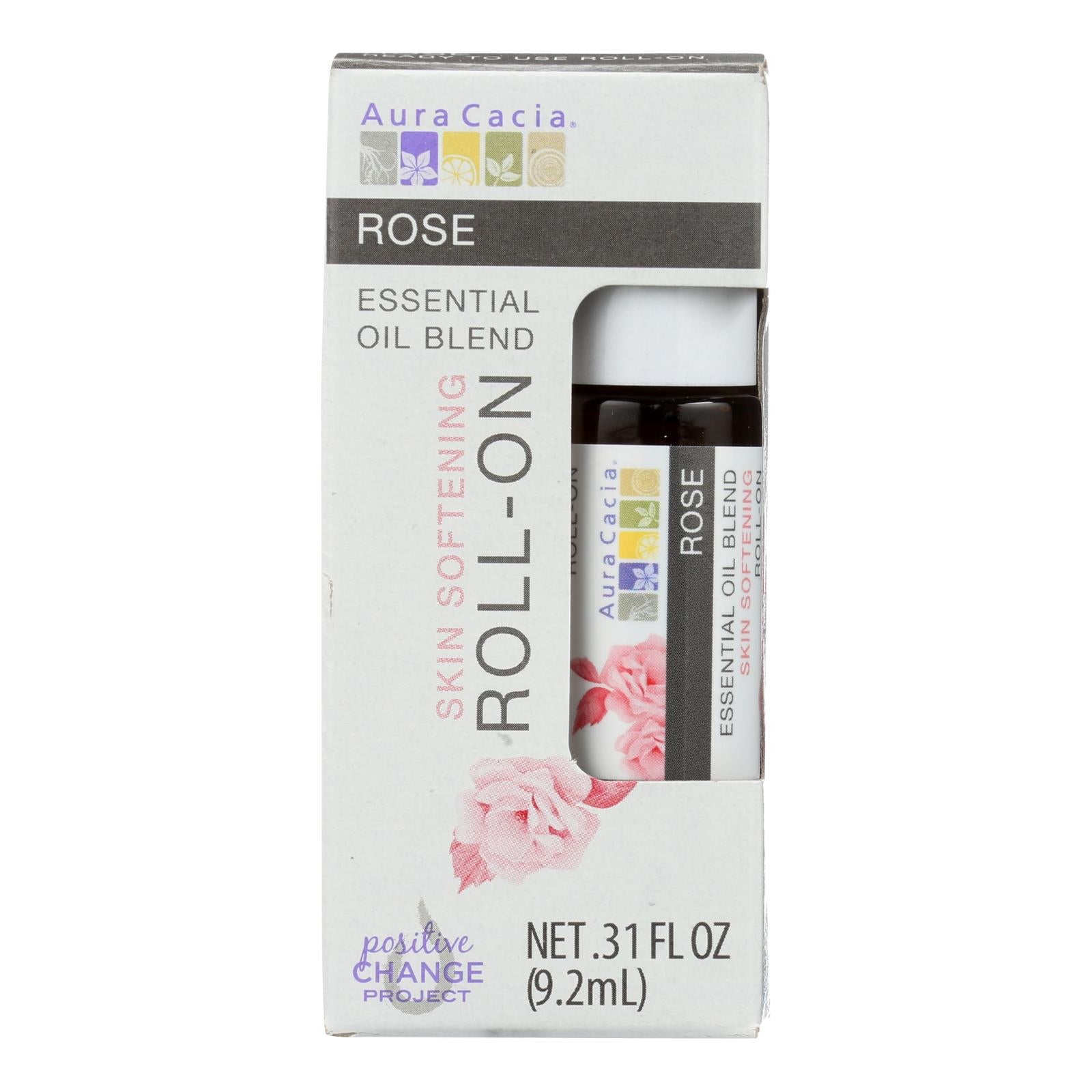 Aura Cacia - Roll On Essential Oil - Rose - Case of 4 - .31 fl Ounce