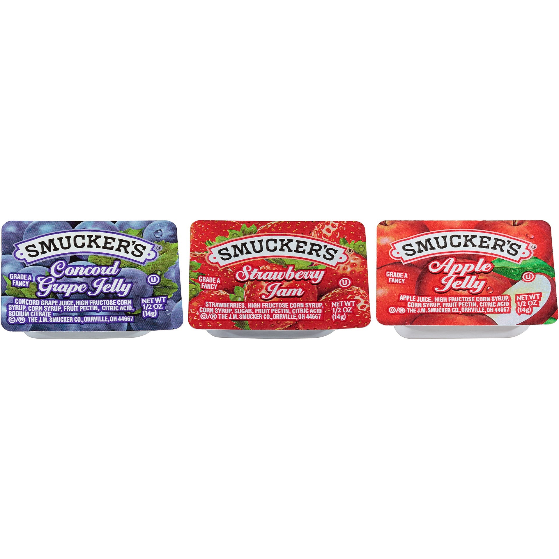 Smucker Assortment Plastic 0.5 Ounce Size - 6.25 Pound Per Case.