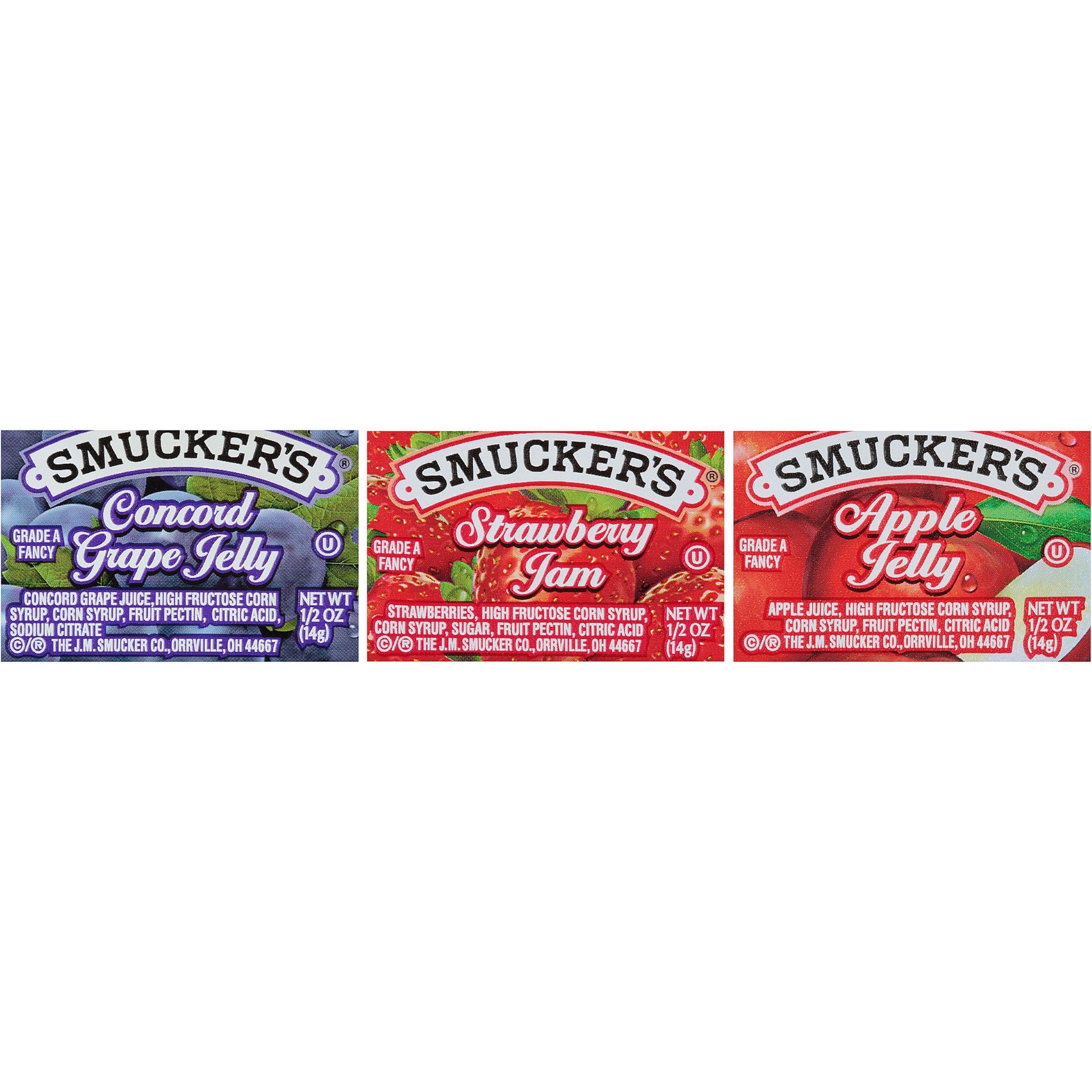 Smucker Assortment Plastic 0.5 Ounce Size - 6.25 Pound Per Case.