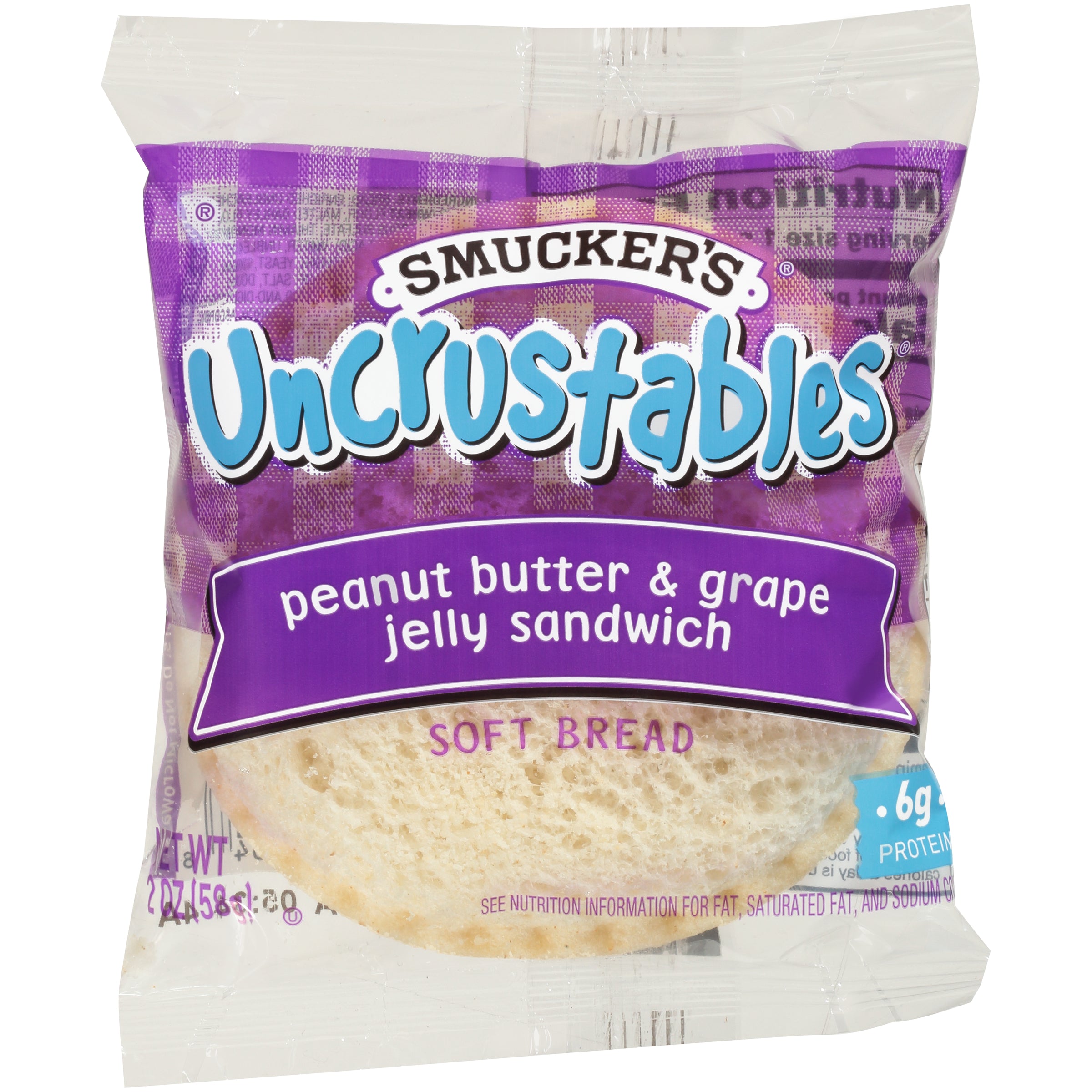 Smucker Uncrustables Peanut Butter And Grape 2 Ounce Size - 60 Per Case.
