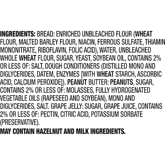 Smucker Uncrustables Peanut Butter And Grape 2 Ounce Size - 60 Per Case.