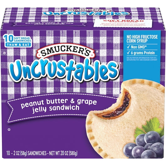Smucker Uncrustables Peanut Butter And Grape 2 Ounce Size - 60 Per Case.