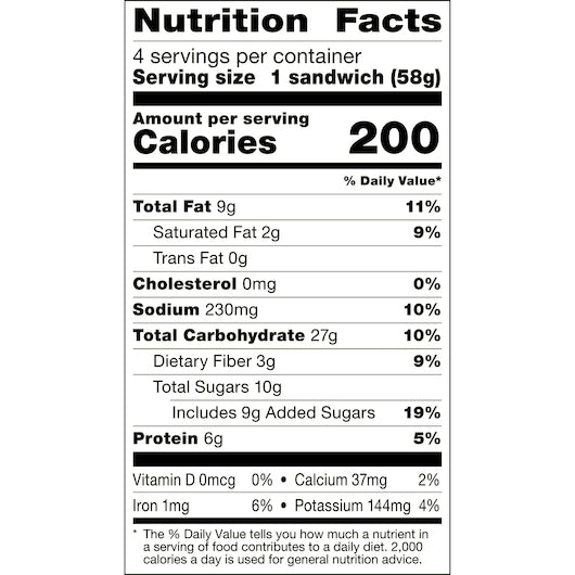 Smucker's Individually Wrapped Uncrustable Peanut Butter & Honey Wheat Bread Sandwich, 2 Ounce, 4 Per Box, 8 Per Case - Total 32.