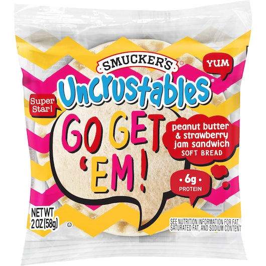 Smucker Uncrustables Peanut Butter And Strawberry 2 Ounce Size - 60 Per Case.