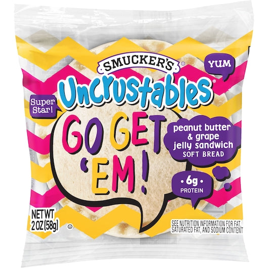 Smucker Uncrustables Peanut Butter And Grape 2 Ounce Size - 60 Per Case.