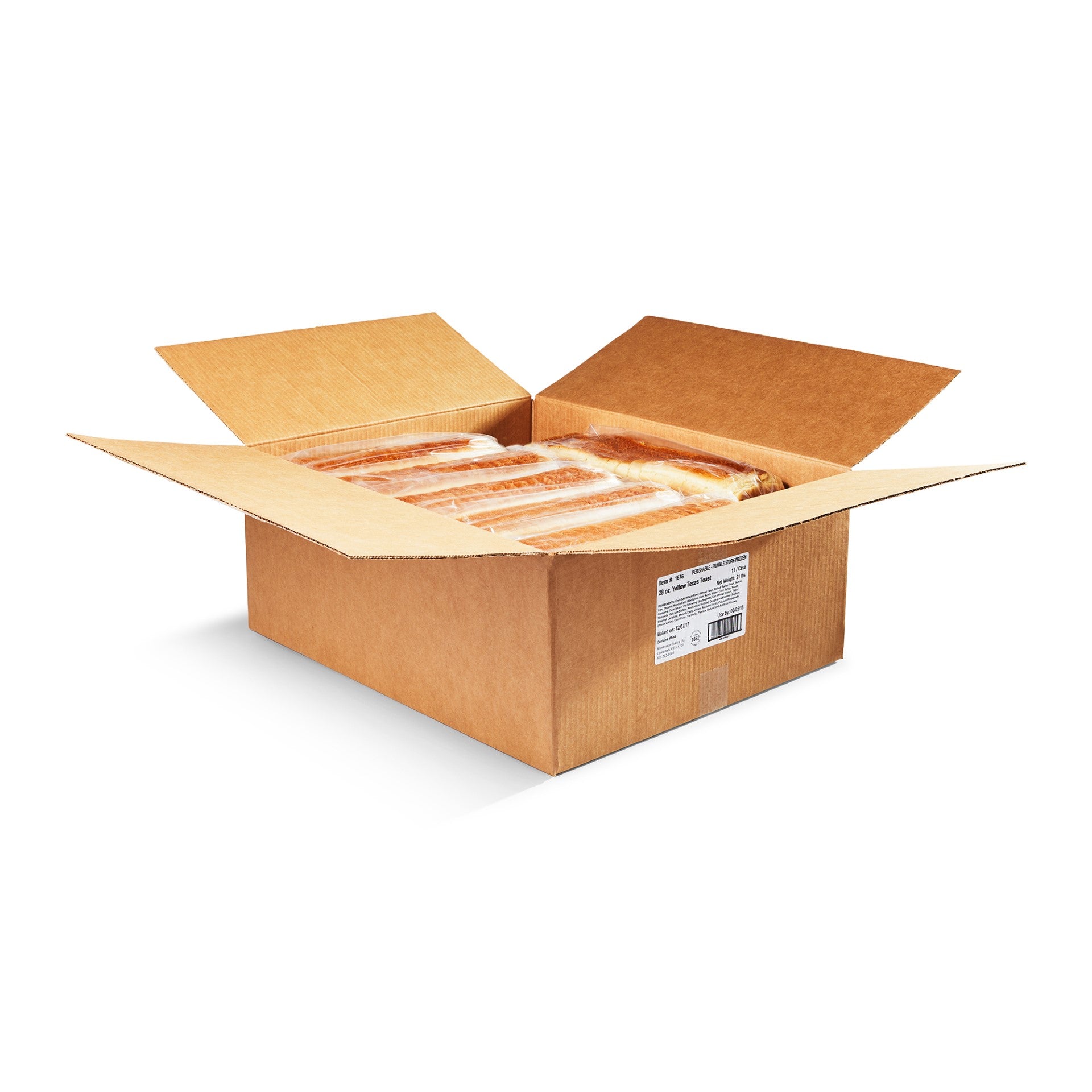 Klosterman Yellow Texas Toast Bread 28 Ounce Size - 12 Per Case.