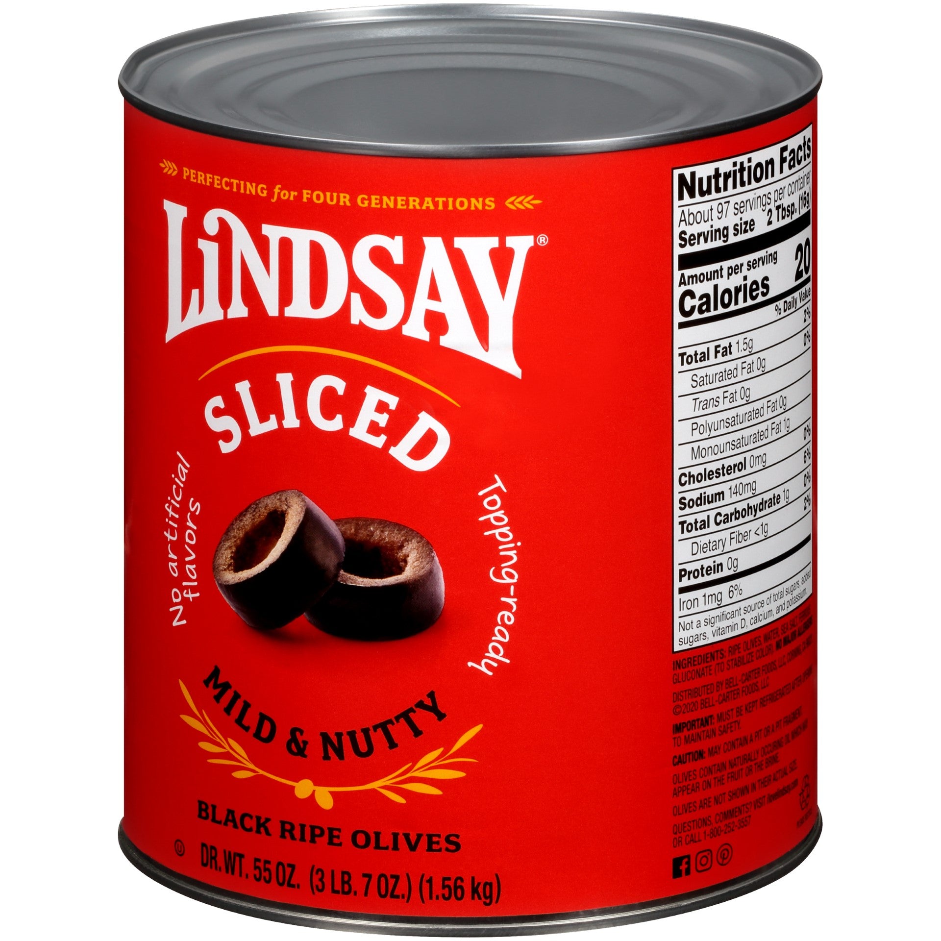 Lindsay Sliced Olives 55 Ounce Size - 6 Per Case.