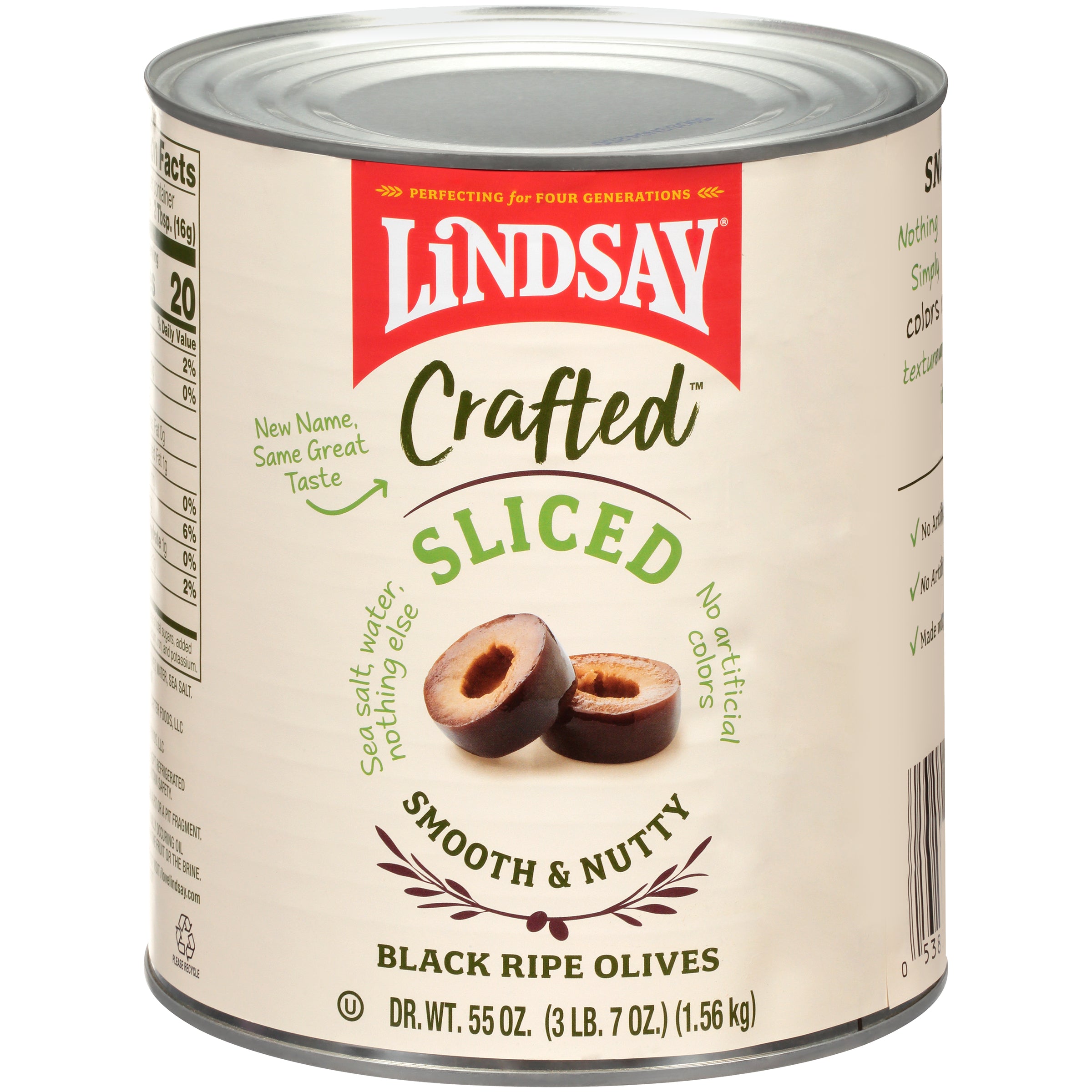 Lindsay Crafted Sliced Olives 55 Ounce Size - 6 Per Case.