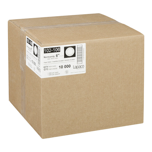 Lapaco 6" Normandy Lace Doilies 1,000 per pack - 10,000 Per Case.