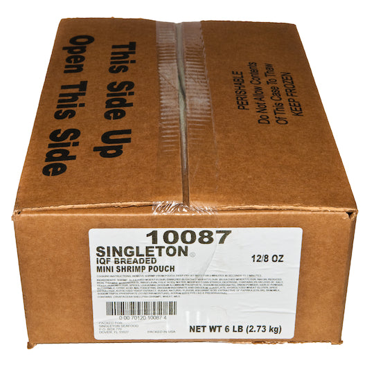 Singleton Seafood Breaded Shrimp Pouch Panko 21+ Tail On, 8 Ounces - 12 Per Case