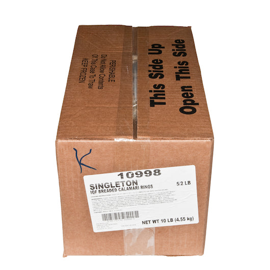 Singleton Seafood Calamari Rings Large Breaded Individual Quick Frozen 50 To 60 Count, 2 Pounds - 5 Per Case