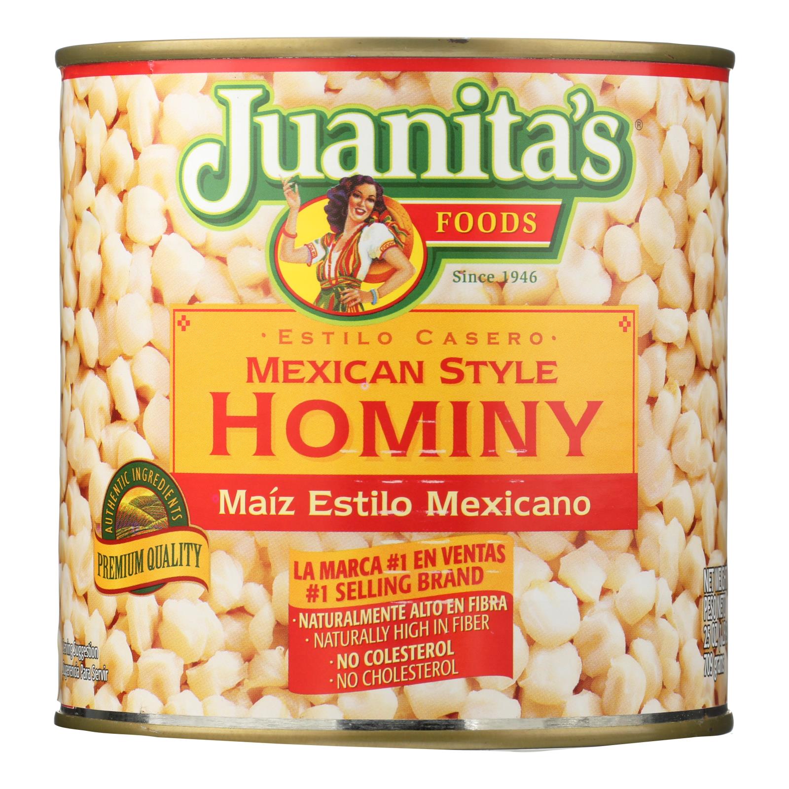 Juanita's Foods - Hominy - Mexican Style - Case of 12 - 25 Ounce.