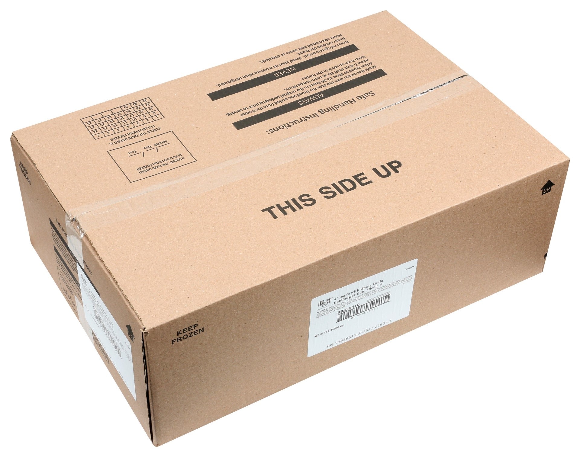 Fspl Baker's Select 4" Ham White Whole Grain Slice 25 Ounce Size - 1 Per Case.