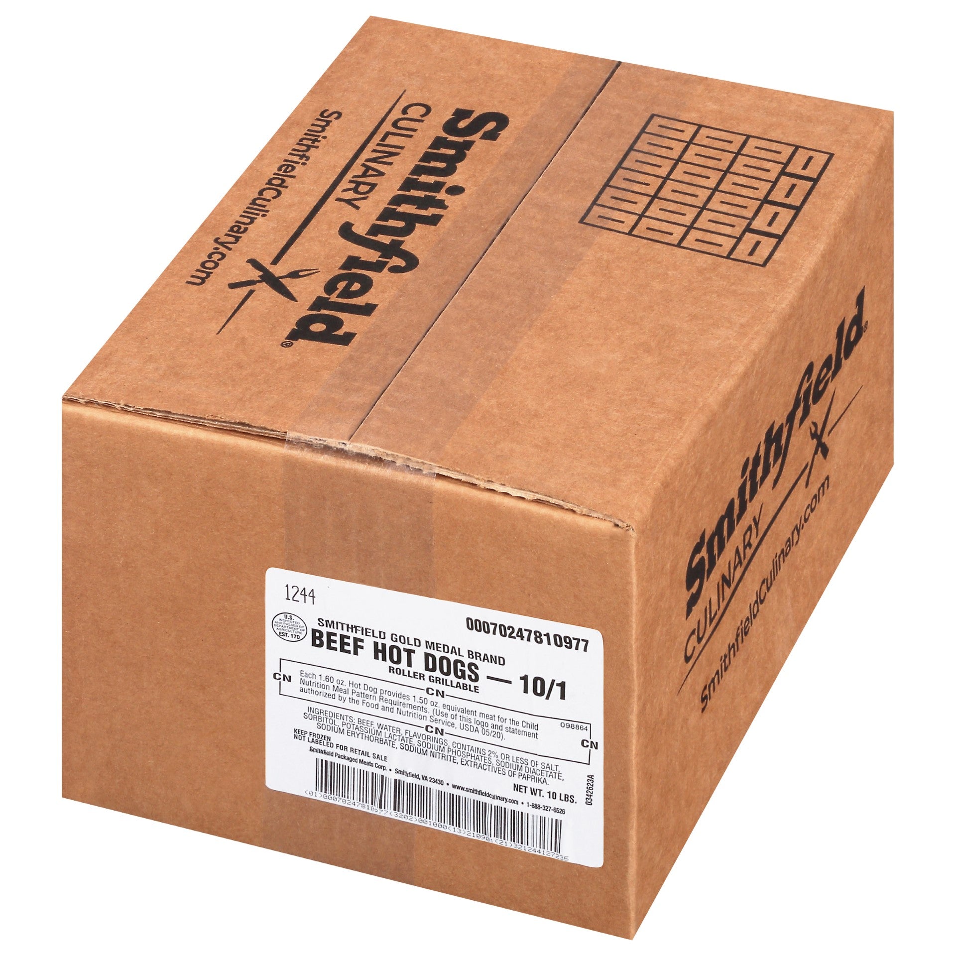 Hot Dog Beef Gold Medal 5 Pound Each - 2 Per Case. 10/1