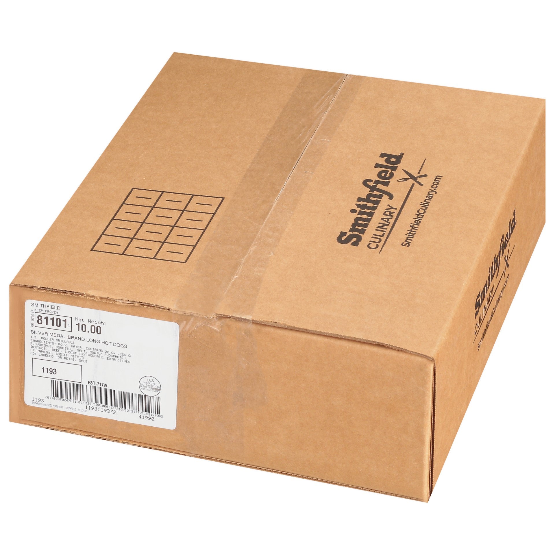 Smithfield Farmland Gold Medal 6/1 Long Hot Dog, 5.312 Pound, 1 Pack Per Case