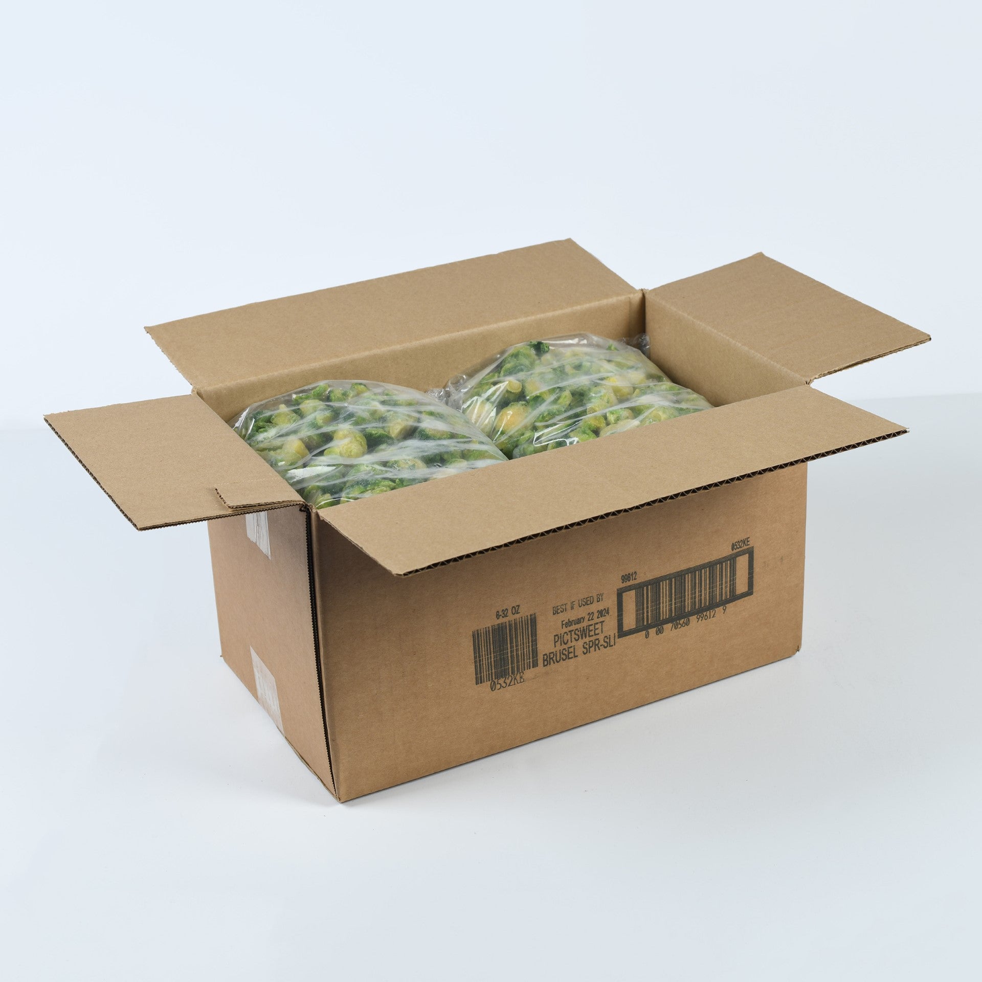 Brussel Sprouts Halves 2 Pound Each - 6 Per Case.