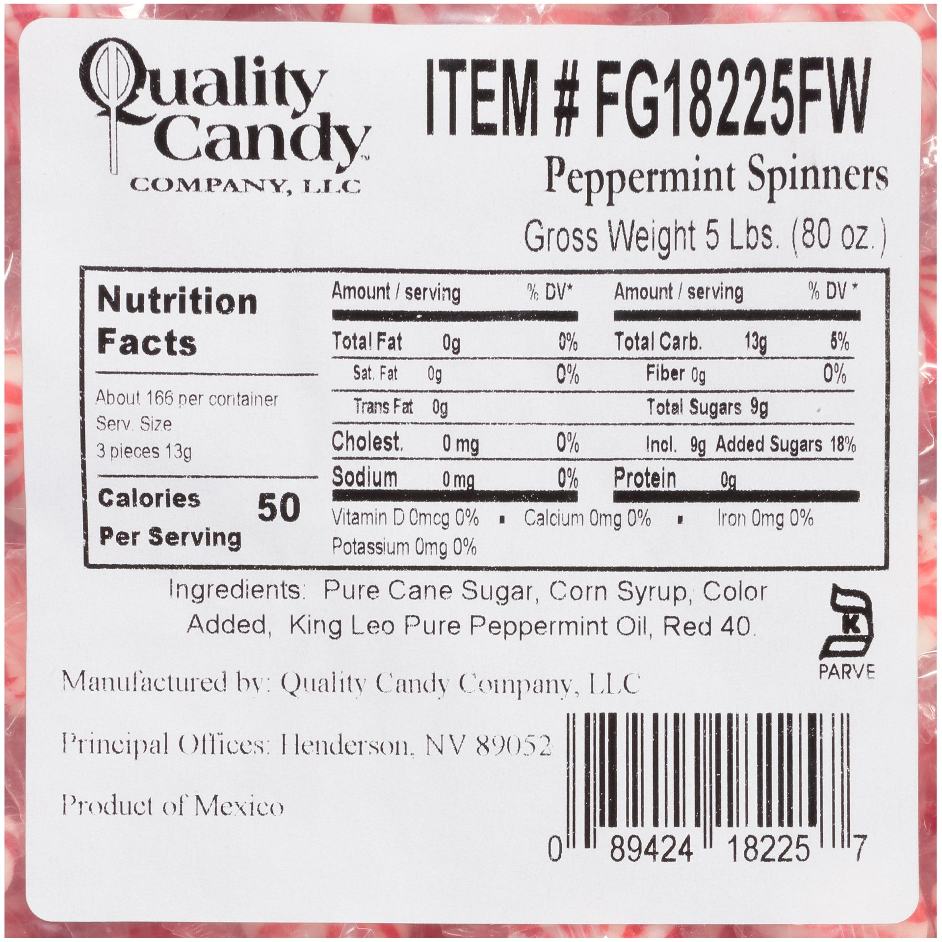 Individually Wrapped Peppermint Pinwheel Candies 5 Pound Each - 5 Per Case.