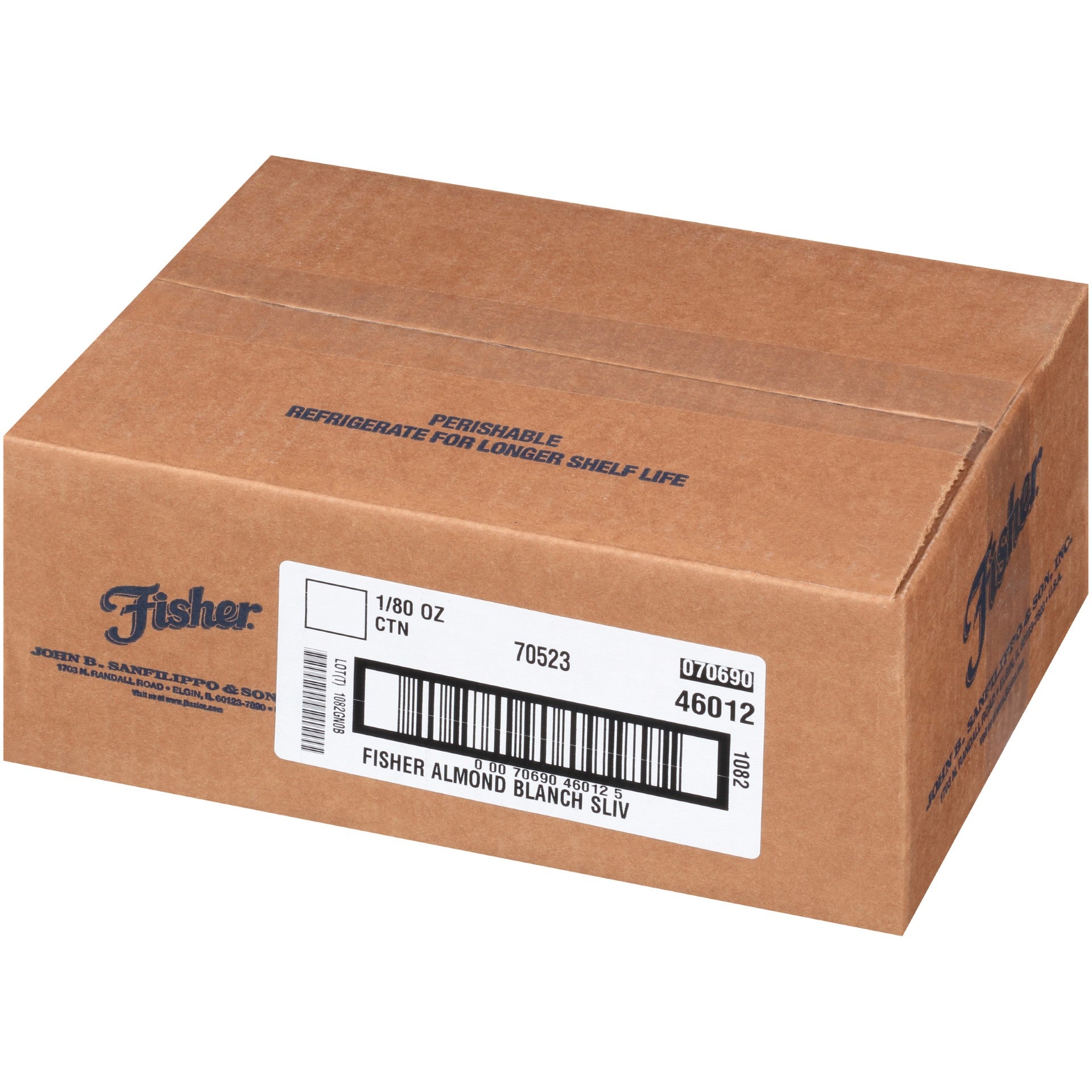 Fisher Blanched Slivered Almonds 5 Pound Each - 1 Per Case.