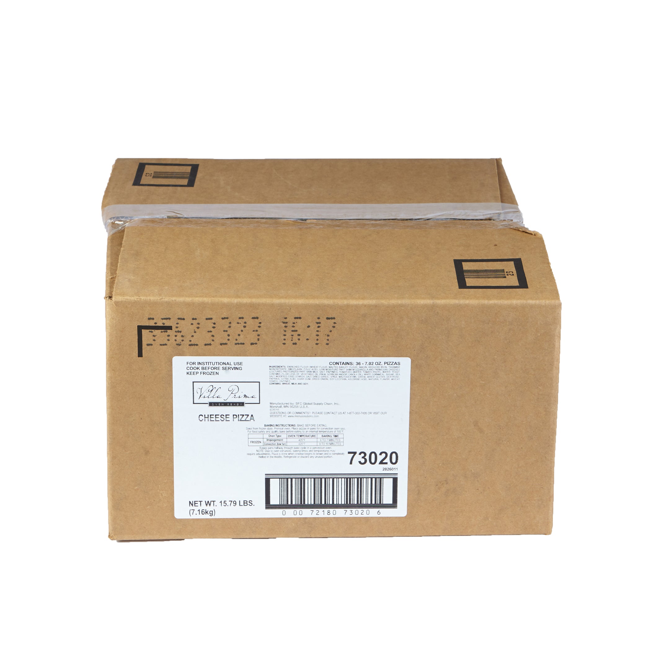 Sfs Villa Prima Oven Ready Cheese 36 Each - 1 Per Case.