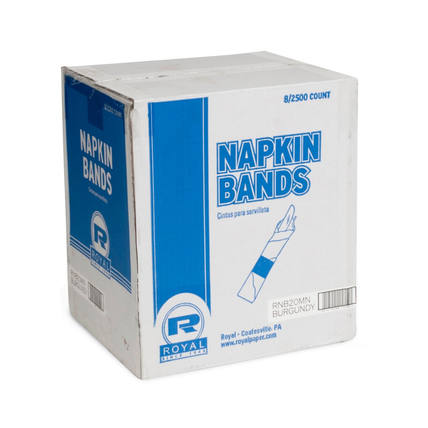 Burgundy Napkin Bands 2500 Each - 8 Per Case.