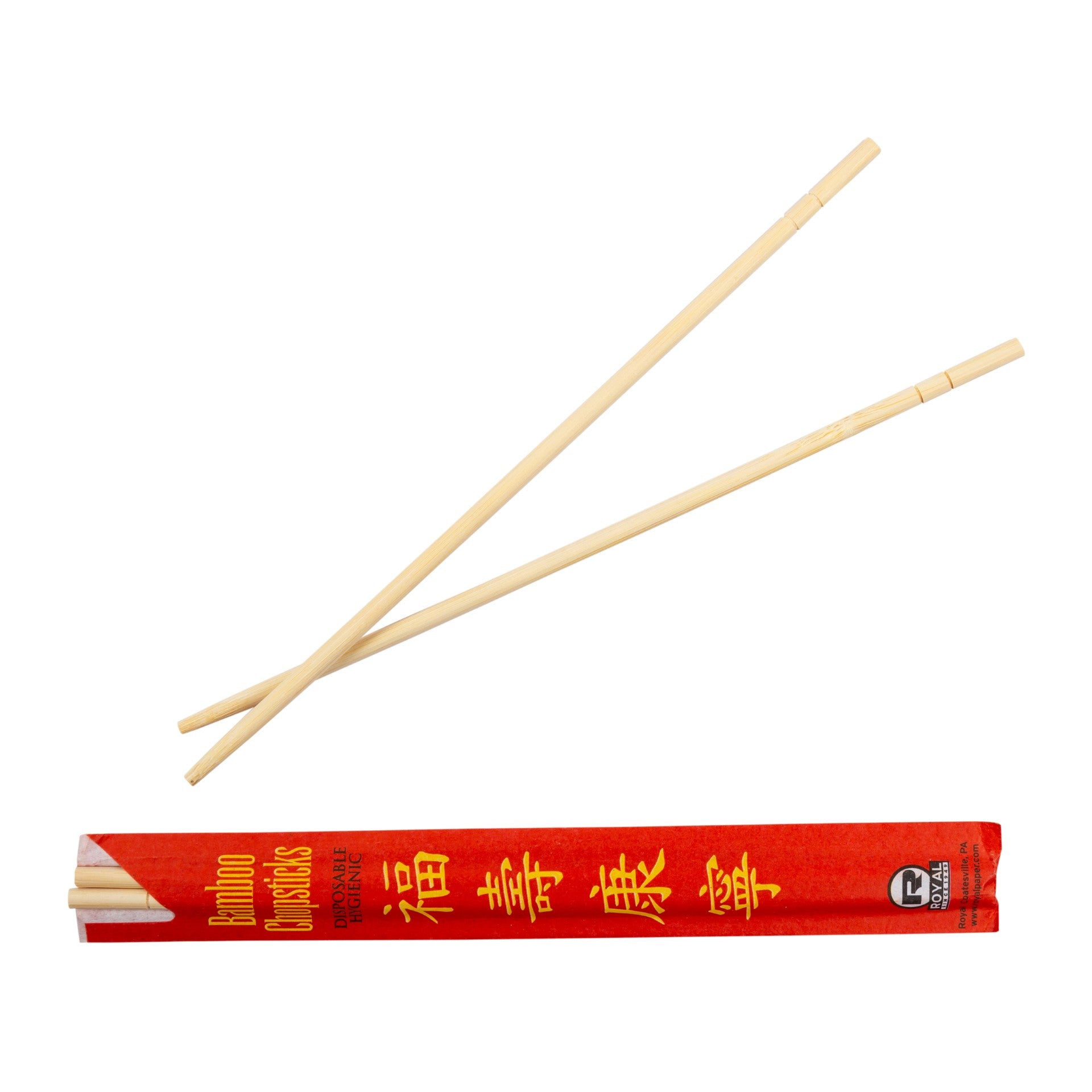 9" Bamboo Chopsticks In Red Paper Sleeve 100 Each - 10 Per Case.