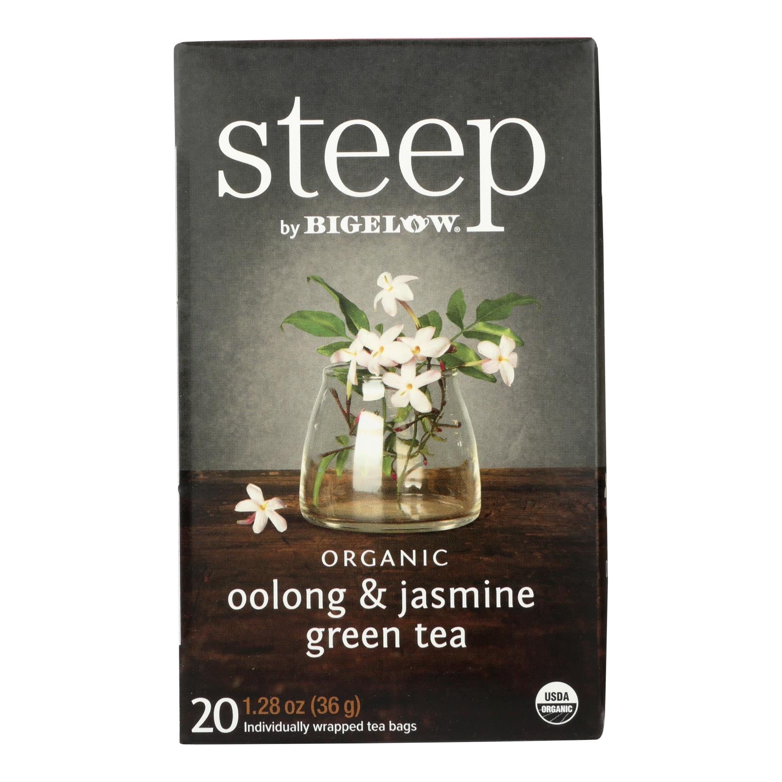Steep By Bigelow Organic Oolong And Jasmine Green Tea - Case of 6 - 20 BAGS