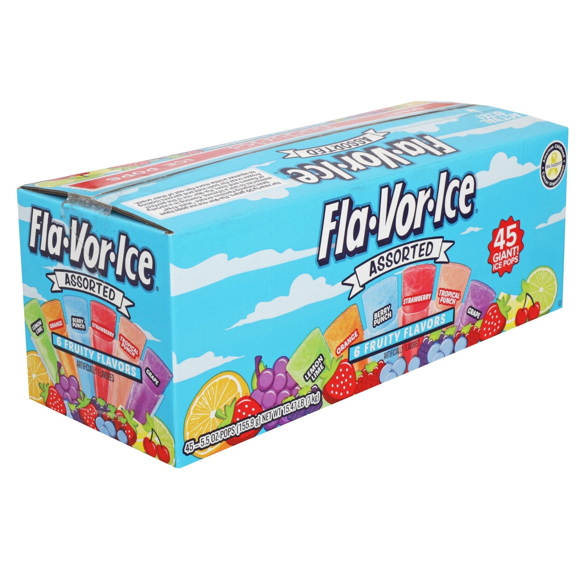 Flavor Ice Freezer Bar 5.5 Ounce Size - 45 Per Case.