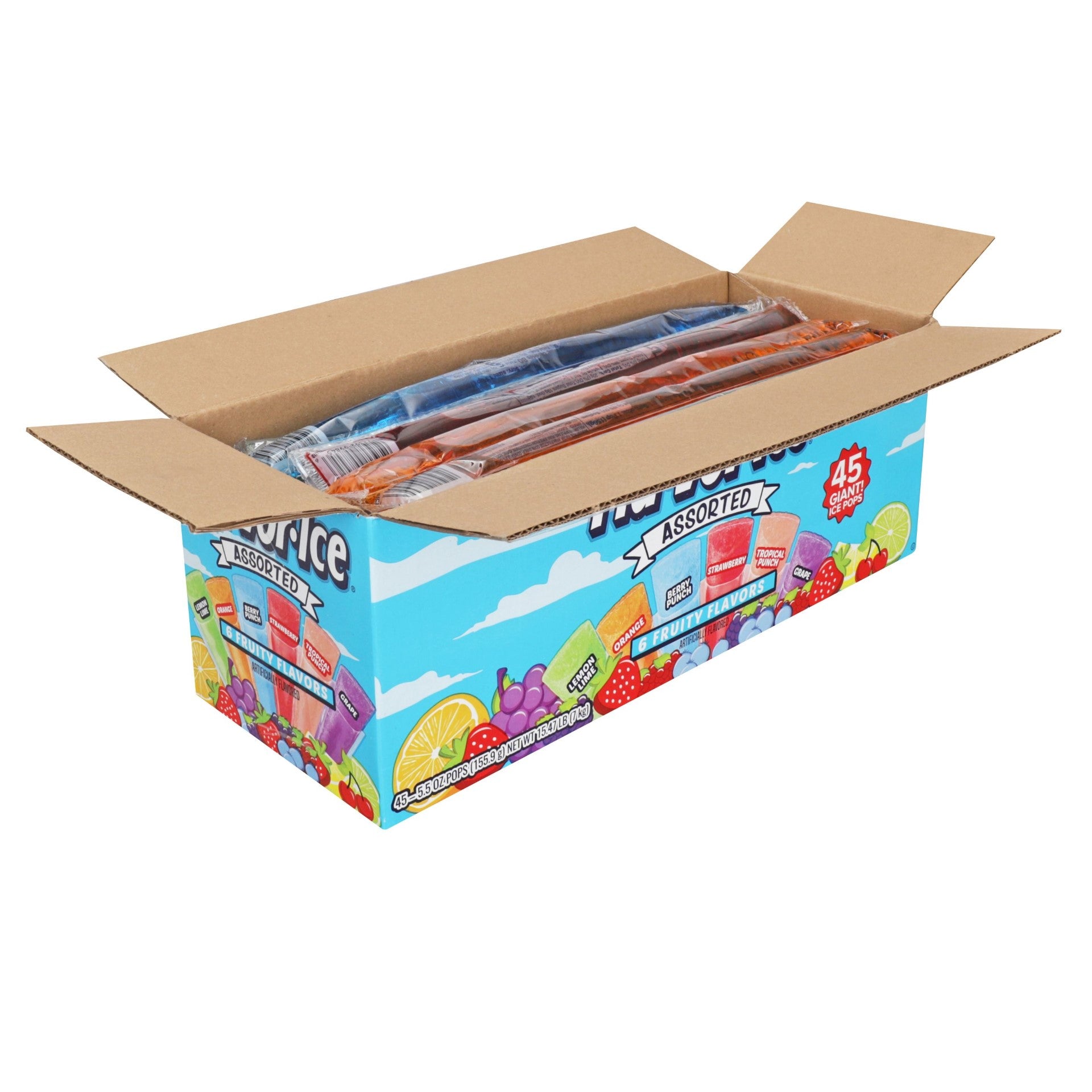 Flavor Ice Freezer Bar 5.5 Ounce Size - 45 Per Case.