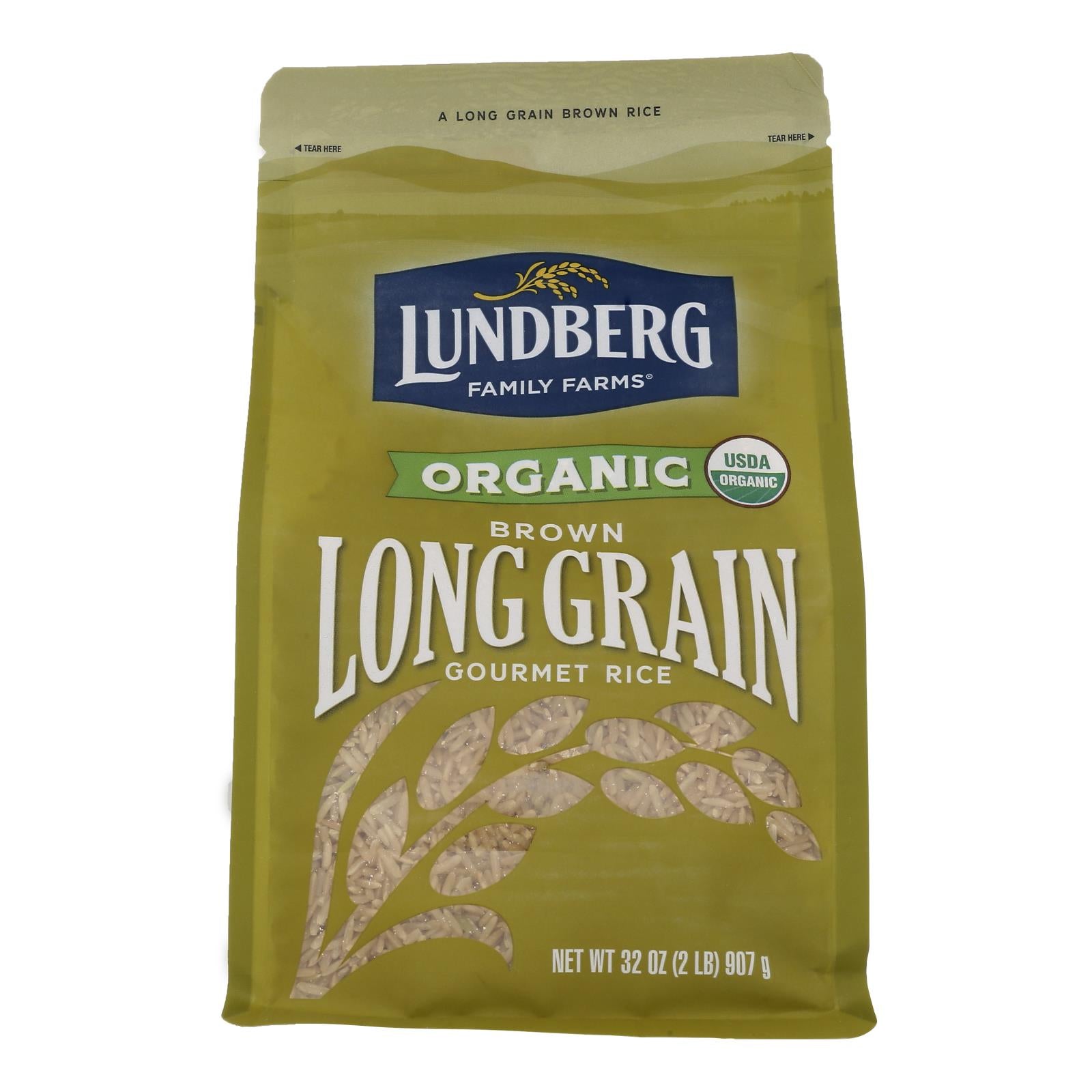 Lundberg Family Farms Organic Brown Long Grain Rice - Case of 6 - 2 lb.