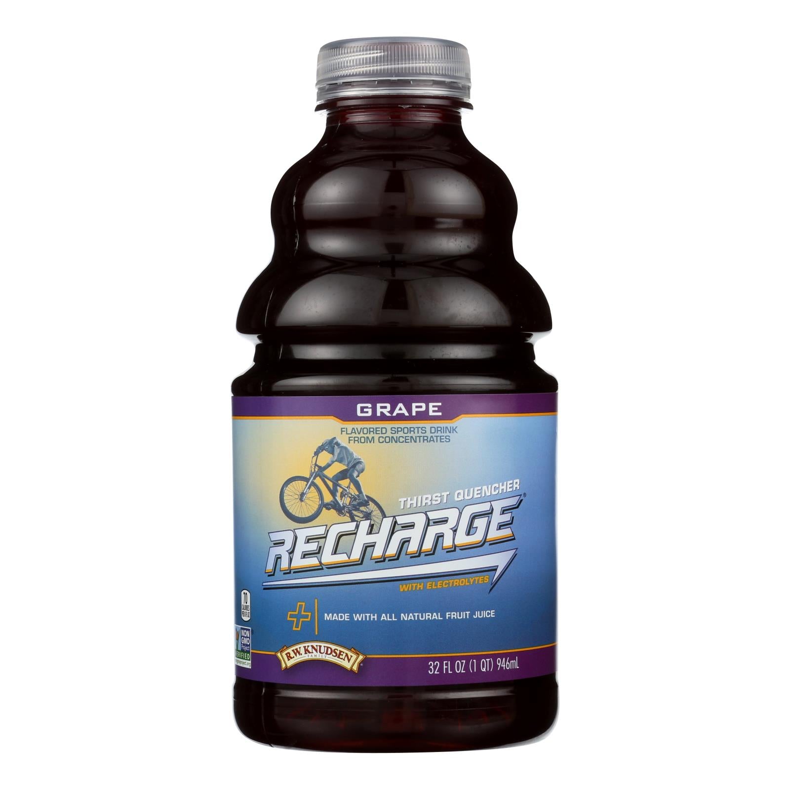 Rw Knudsen Petrecharge Grape Juice - Case of 6 - 32 Fluid Ounce