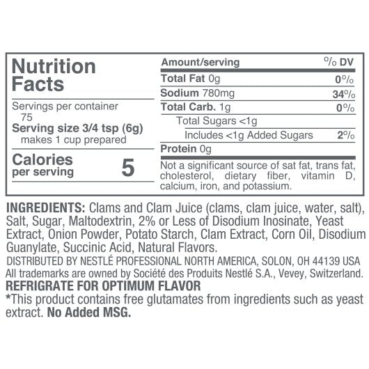 Minor's No Msg Added Clam Base, 1 Pounds, 6 per case