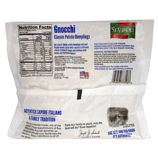 Seviroli Foods Pasta Gnocchi 14 Ounce Size - 12 Per Case.