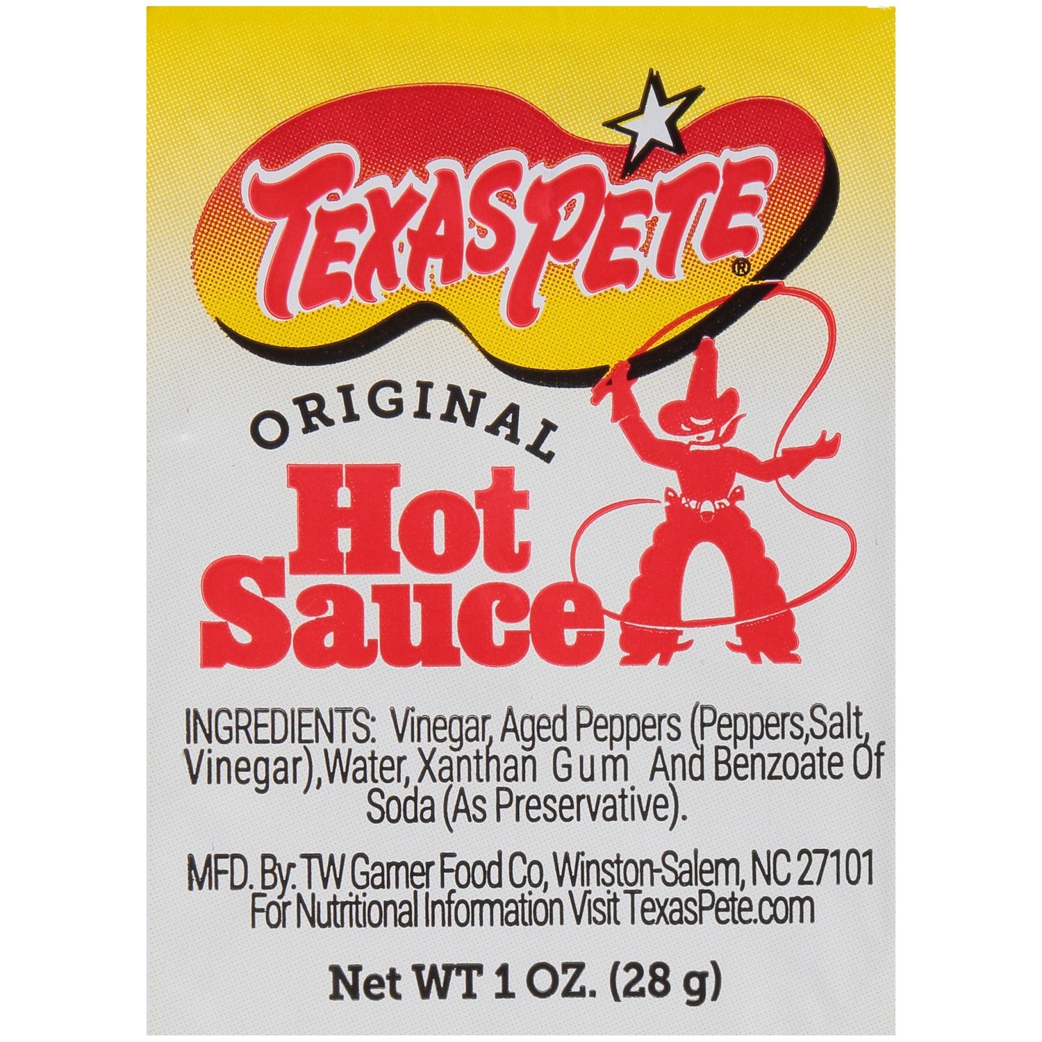 Texas Pete Original Hot Sauce Dipping Cup 1 Ounce Size - 150 Per Case.