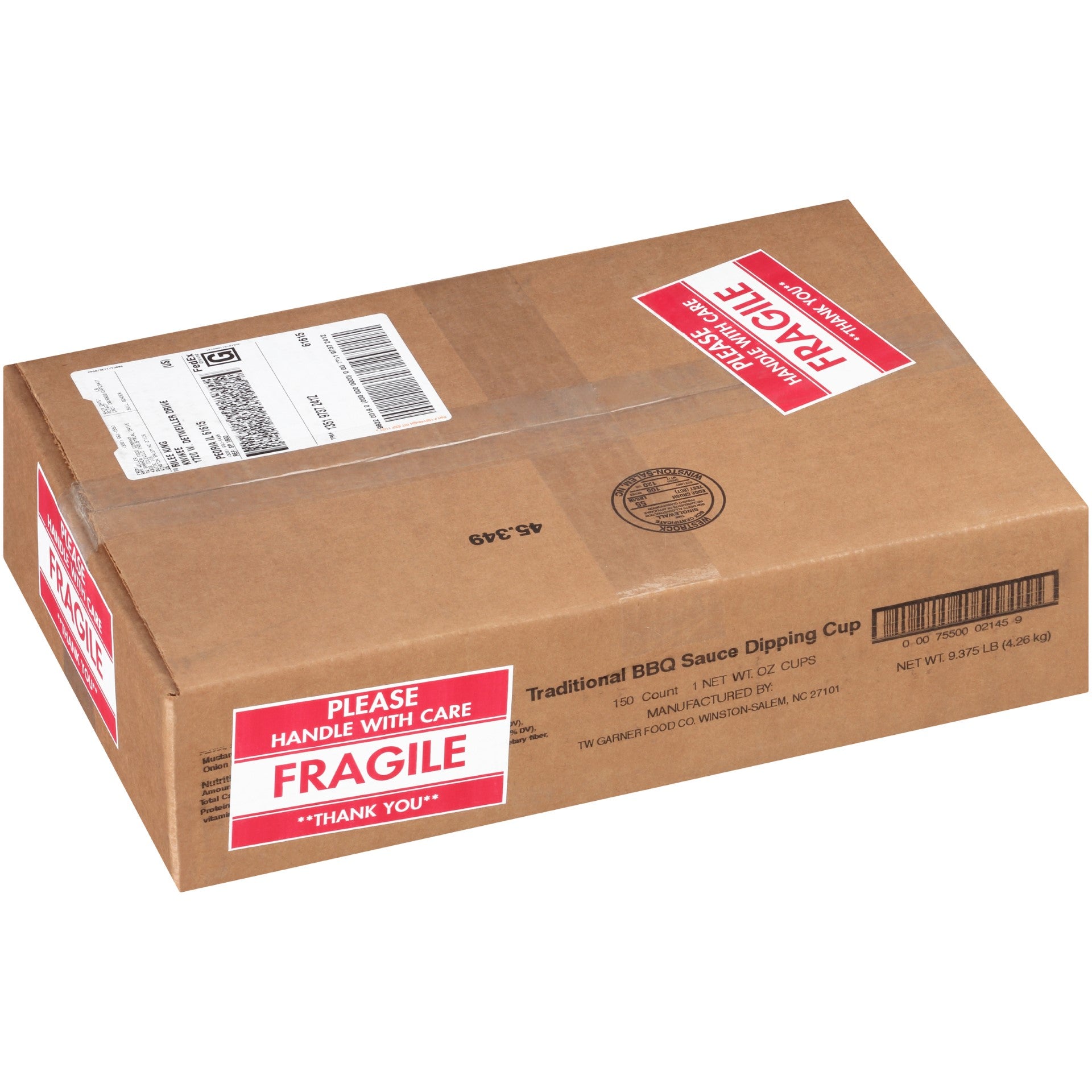 Texas Pete Traditional BBQ Sauce Dipping Cup 1 Ounce Size - 150 Per Case.