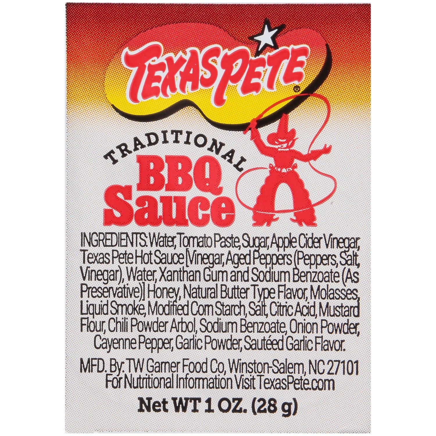 Texas Pete Traditional BBQ Sauce Dipping Cup 1 Ounce Size - 150 Per Case.