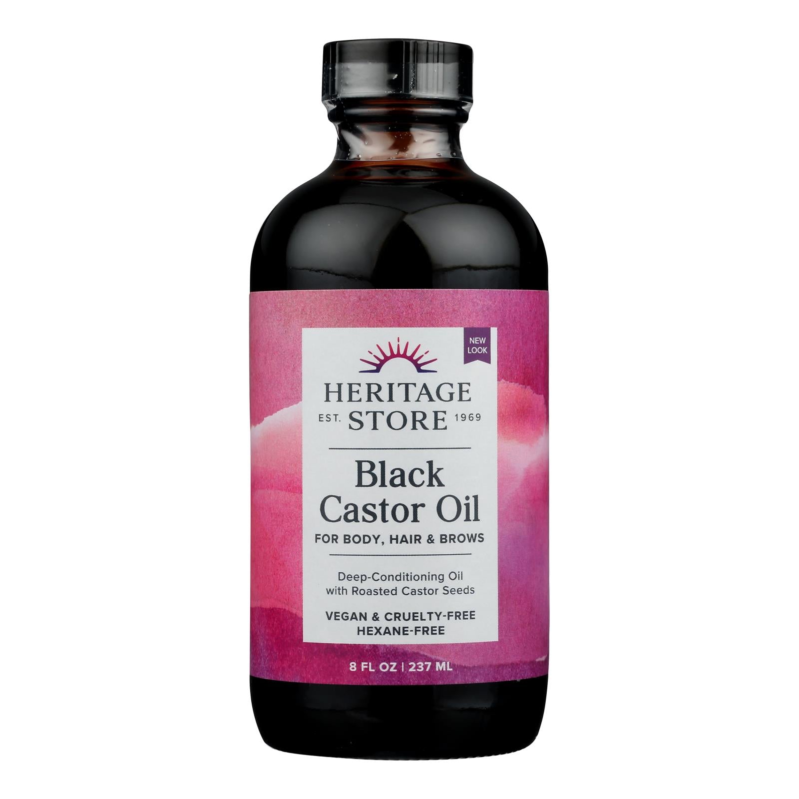 Heritage Store Castor Oil - Black - 8 fl Ounce