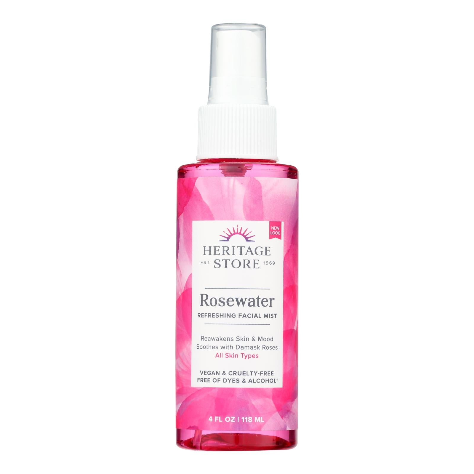 Heritage Products Rose Petals Rosewater Spray - 4 fl Ounce