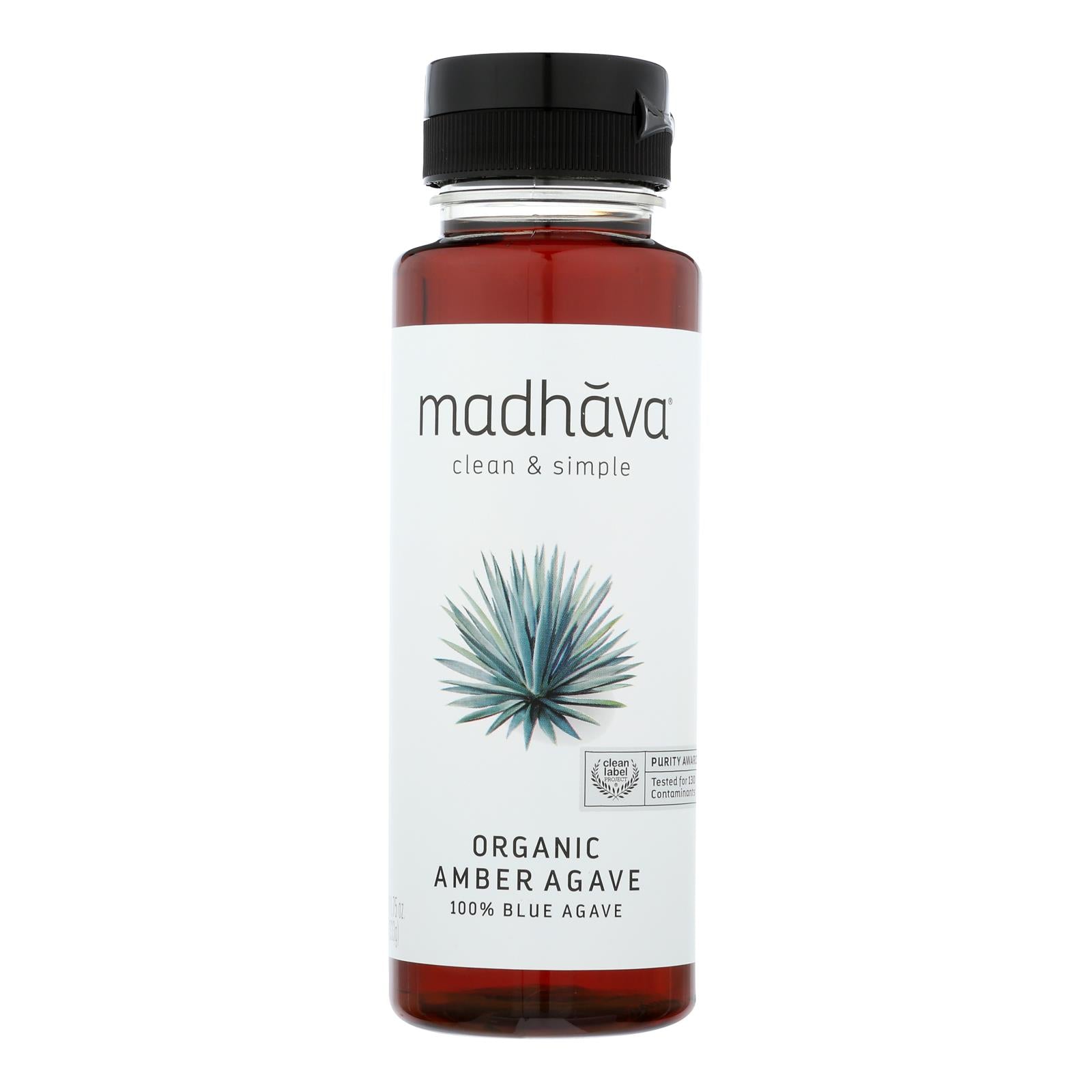 Madhava Honey Organic Amber Agave Nectar - Case of 6 - 11.75 Fl Ounce.