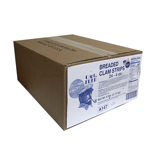 Captain Fred Clam Captain Fred Breaded & Fried Strip, 4 Ounces - 24 Per Case.