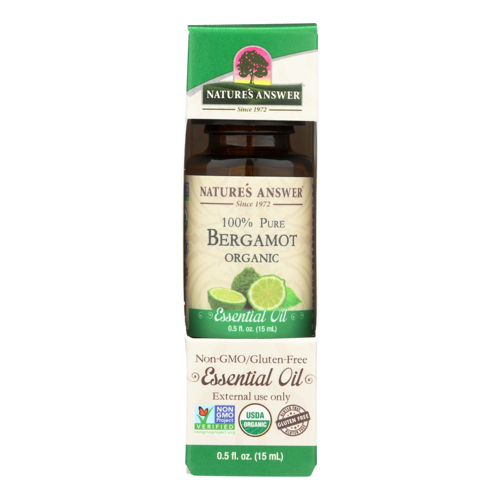 Nature's Answer - Organic Essential Oil - Bergamot - 0.5 Ounce.