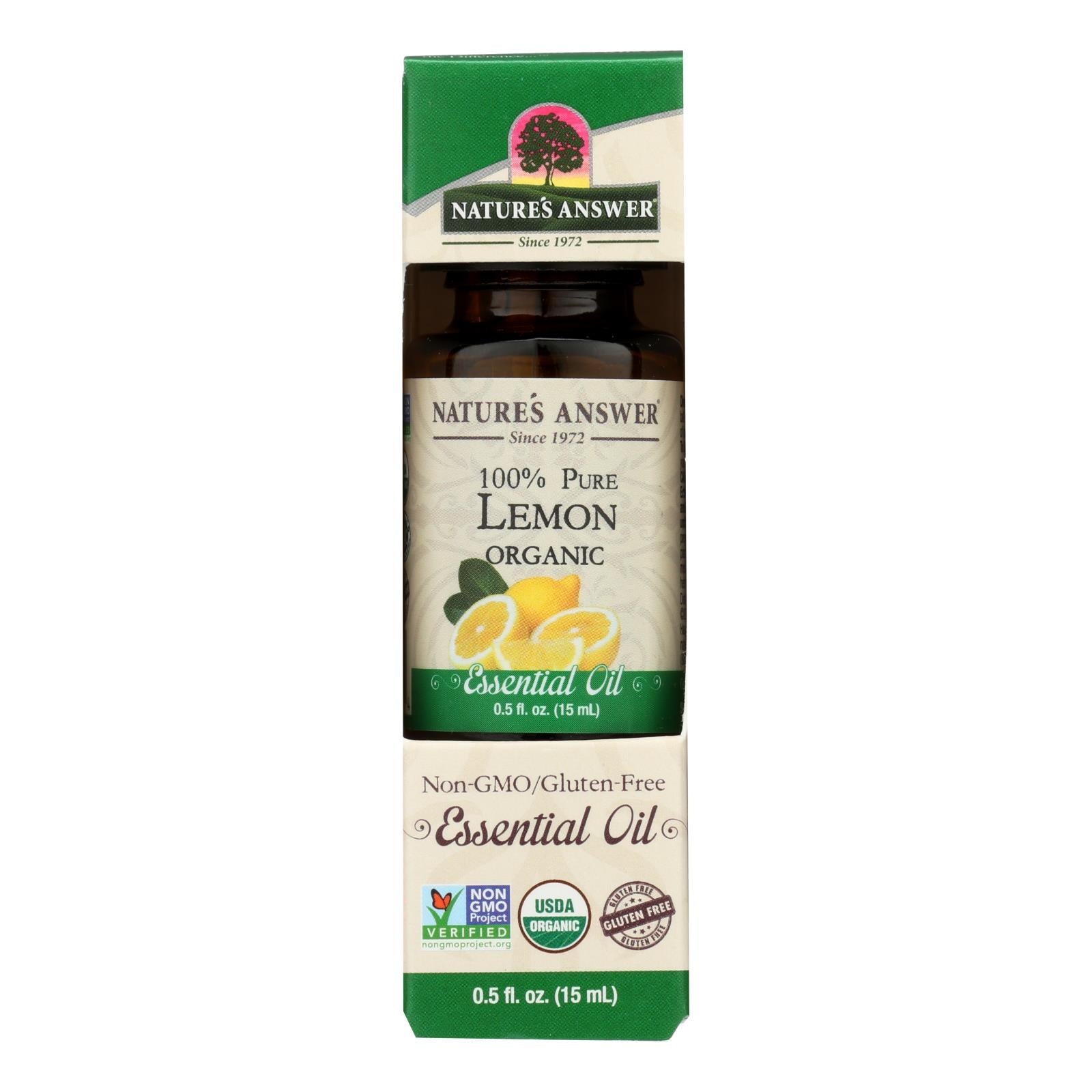Nature's Answer - Organic Essential Oil - Lemon - 0.5 Ounce.
