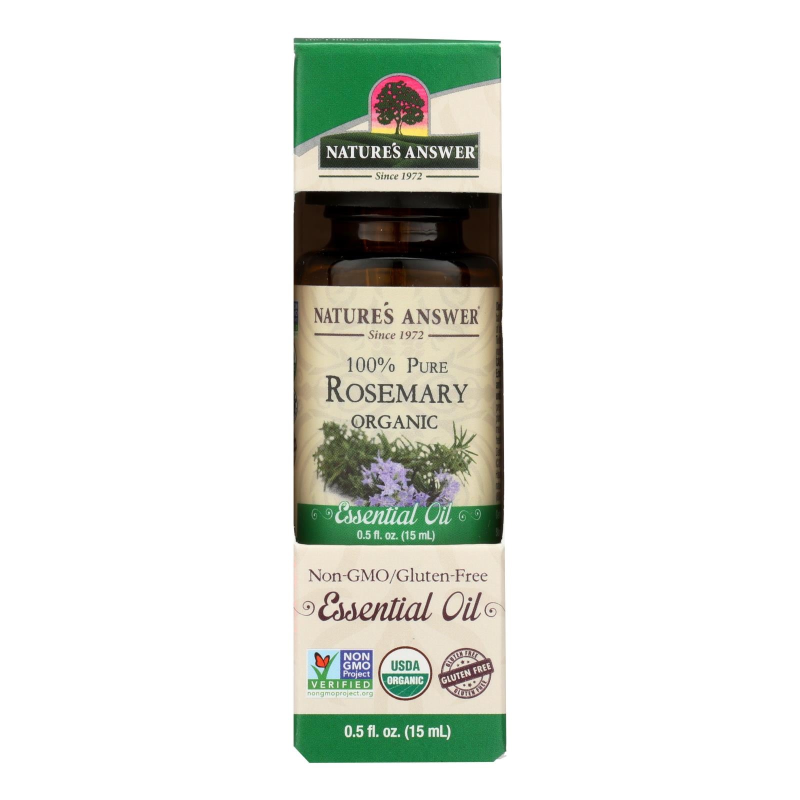 Nature's Answer - Organic Essential Oil - Rosemary - 0.5 Ounce.